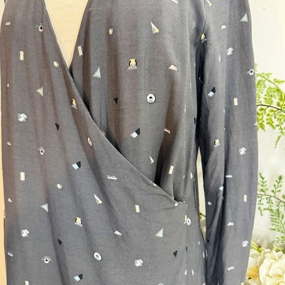 & OTHER STORIES dress | gray wrap dress print | size 10 - Picture 3 of 14